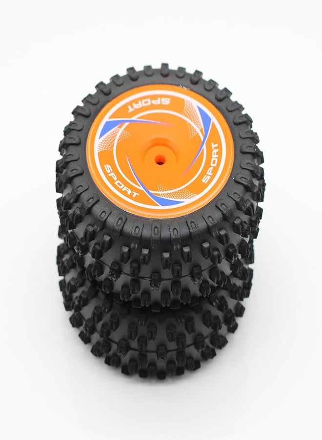 KingVal Replacement Front and Rear Wheel Tire Combo RC Spare Parts Compatible with WLtoys 124010 RC Car (Orange) - Image 5